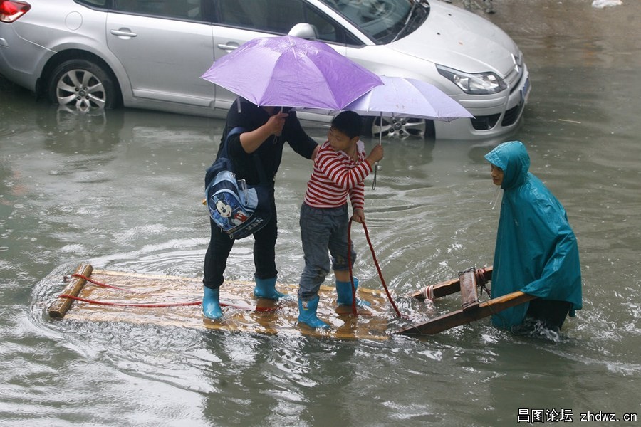 6、图为5月29日，武汉，车夫在雨中开始了“摆渡”生意.jpg