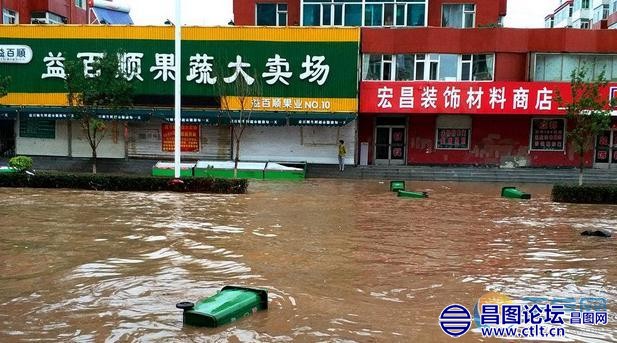 辽宁铁岭昌图县暴雨袭城 树倒水积阻通行-1.jpg