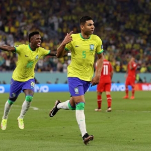 世界杯-卡塞米罗进球 巴西1-0瑞士提前小组出线