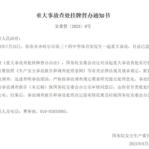 齐齐哈尔34中体育馆坍塌致11死 国务院安委会挂牌督办 ...